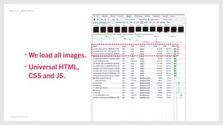 © Copyright 2019 Delete
@POLLY_P #BRIGHTONSEO
• We load all images.
• Universal HTML,
CSS and JS.
 
