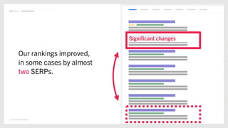 © Copyright 2019 Delete
@POLLY_P #BRIGHTONSEO
Significant changes
Our rankings improved,
in some cases by almost
two SERPs.
 