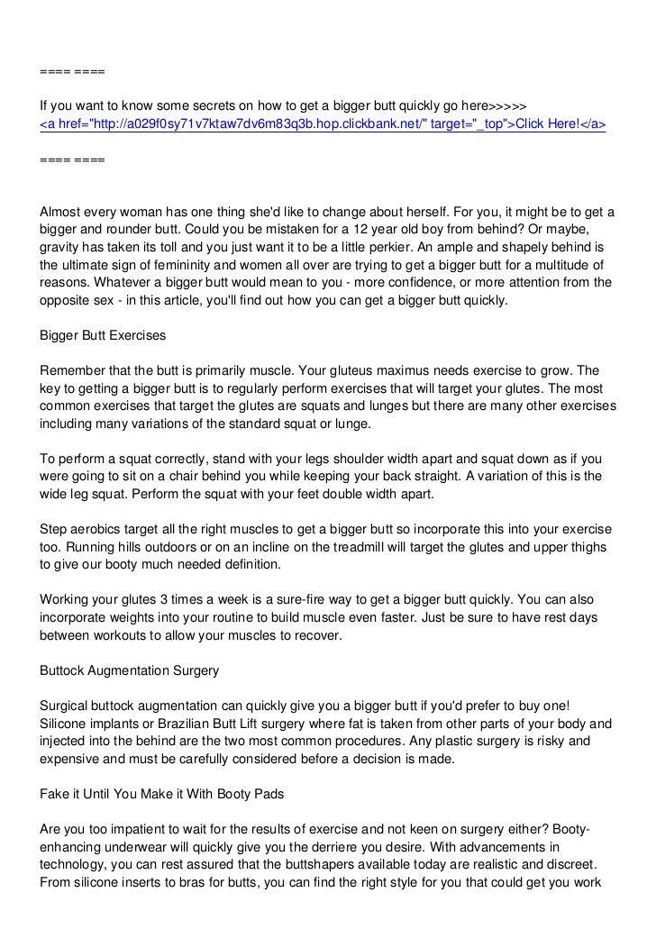 The One Top Bigger Butt Secret