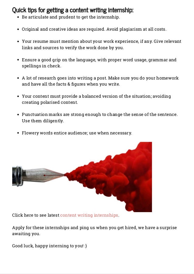 how to get a content writing internship creative writing internships