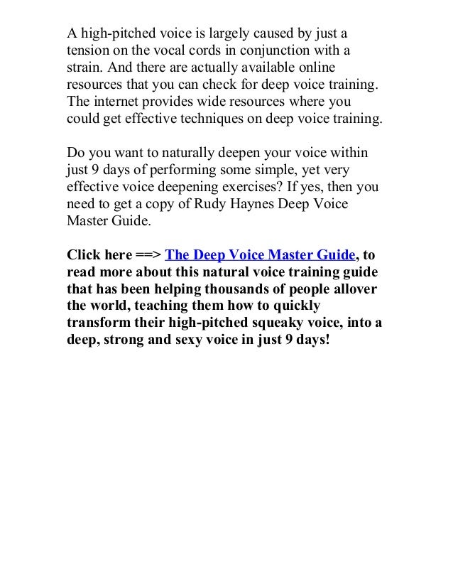 How to get a deeper voice effective deep voice training techniques