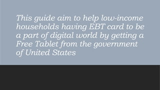 How to Get a Free Tablet with EBT | PPT