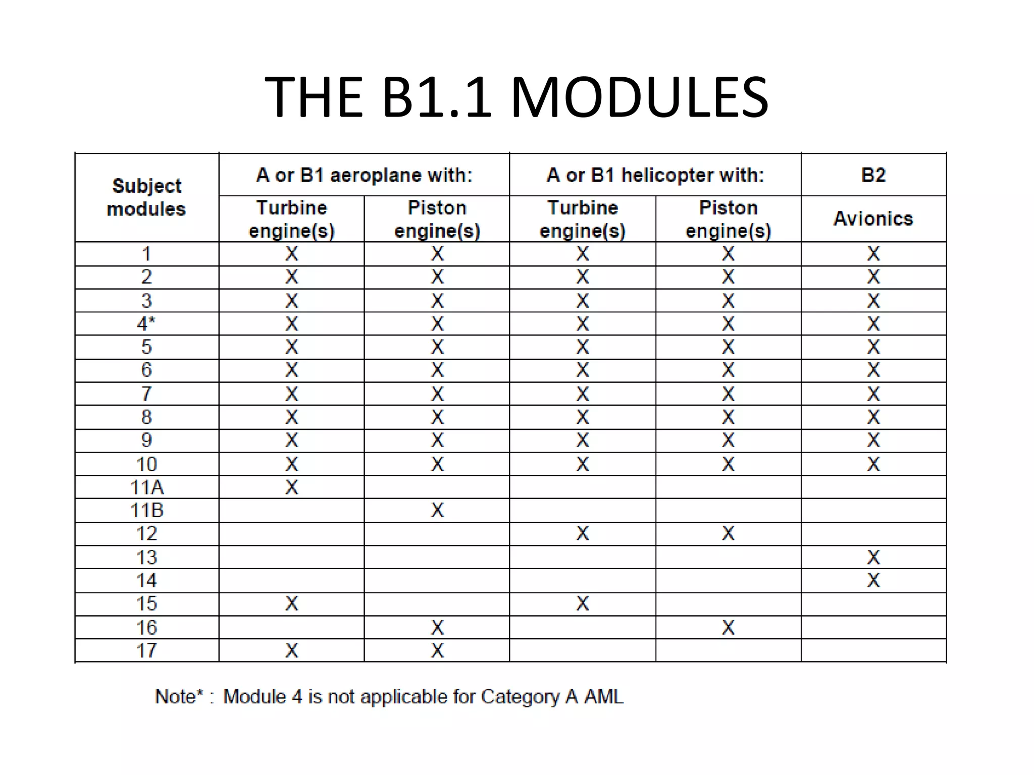 THE B1.1 MODULES
 