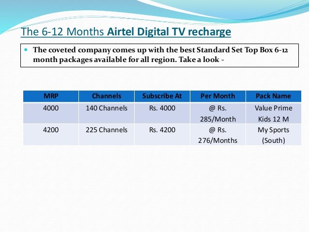 Airtel dth best deals