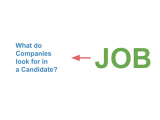 JOB
What do
Companies
look for in
a Candidate?
 
