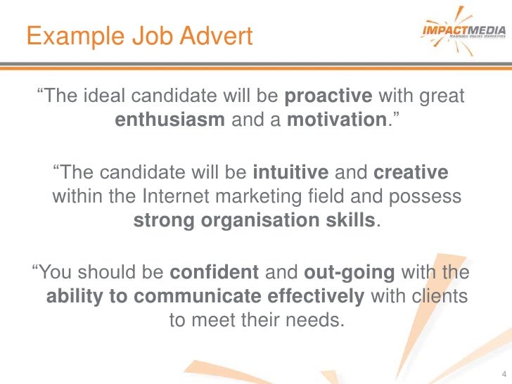 job advert sample