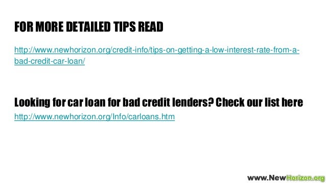 How To Get A Low Interest Car Loan for Bad Credit