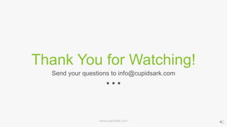 Thank You for Watching!
www.cupidsark.com
Send your questions to info@cupidsark.com
 