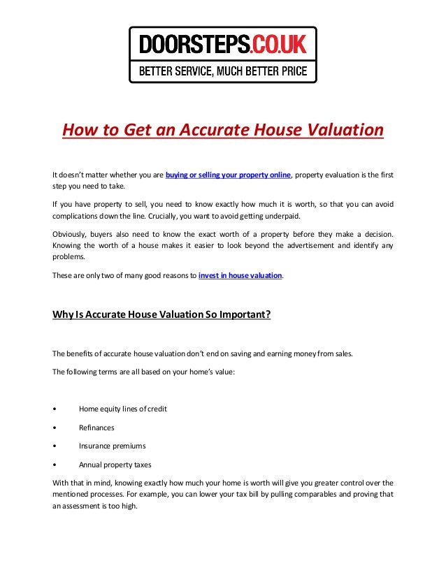 How To Get An Accurate House Valuation