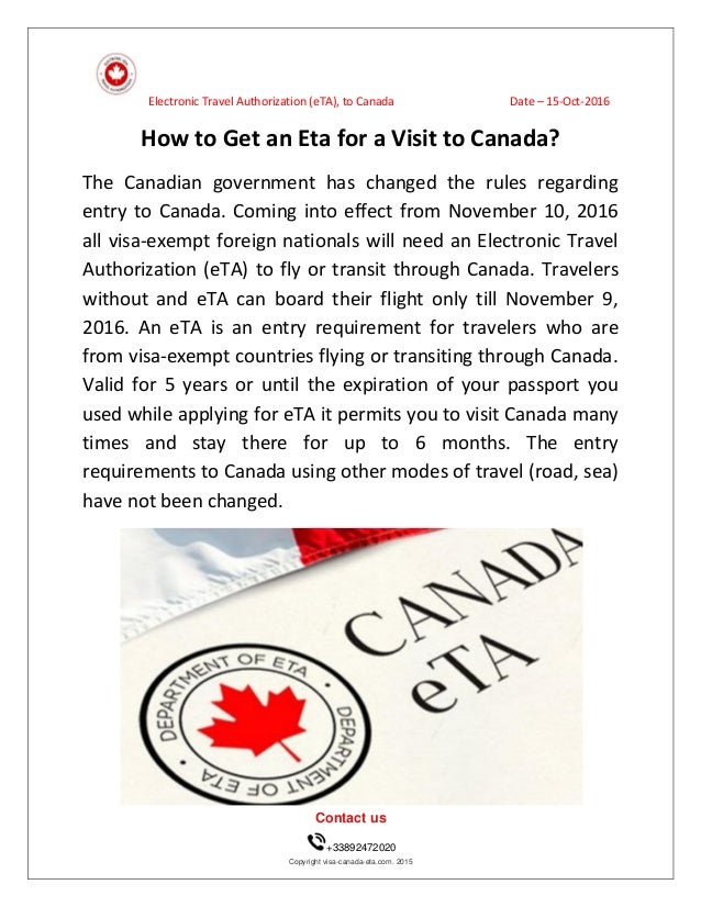 Eta canada