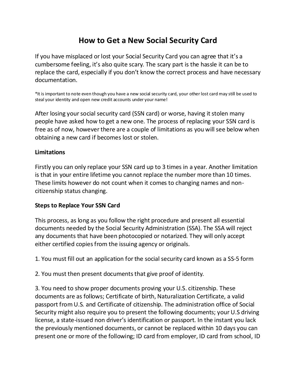How to Get a New Social Security Card