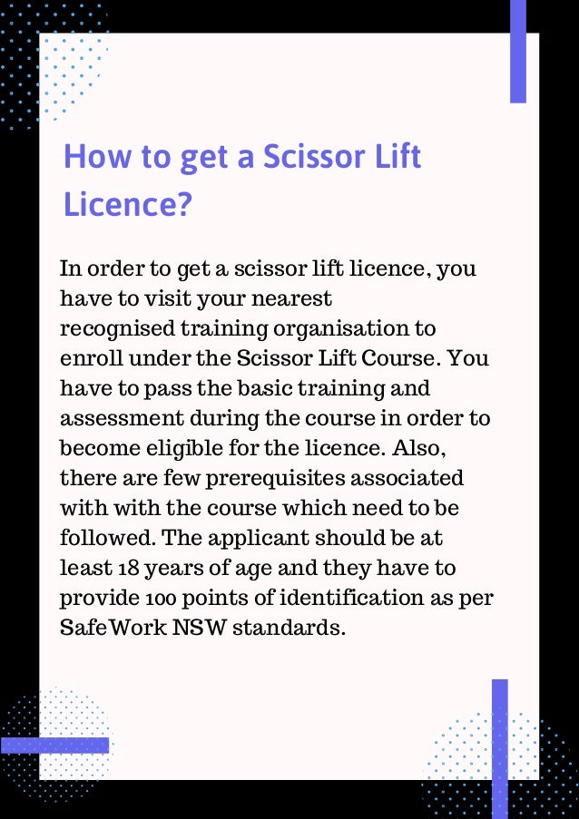How To Get a Scissor Lift Licence?