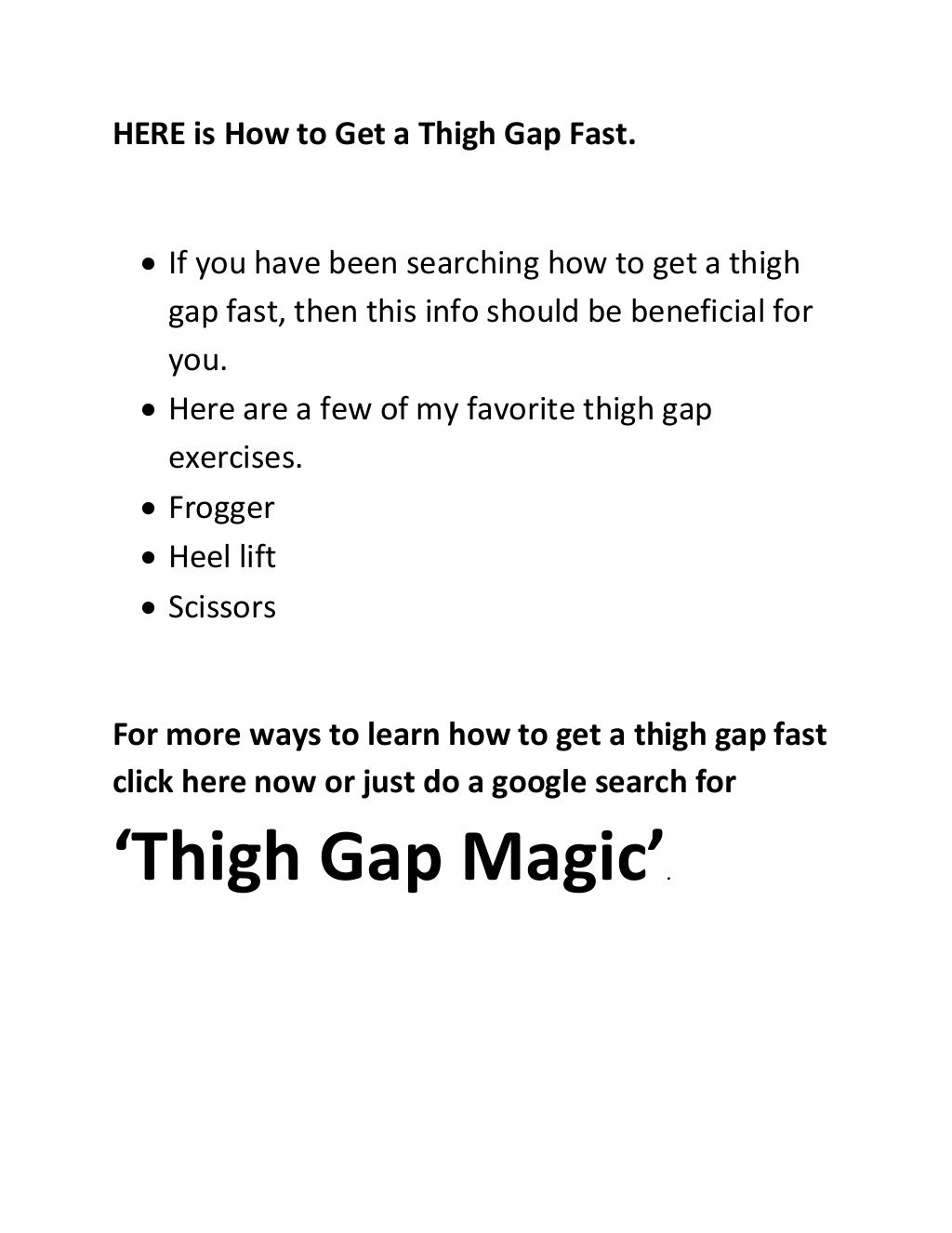 How to get a thigh gap fast