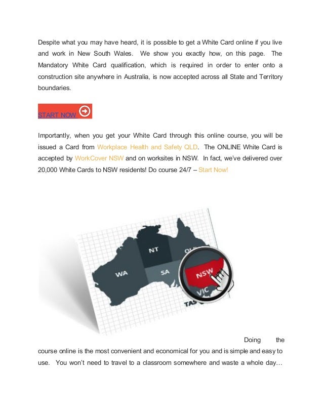 How to get a White Card Online in NSW