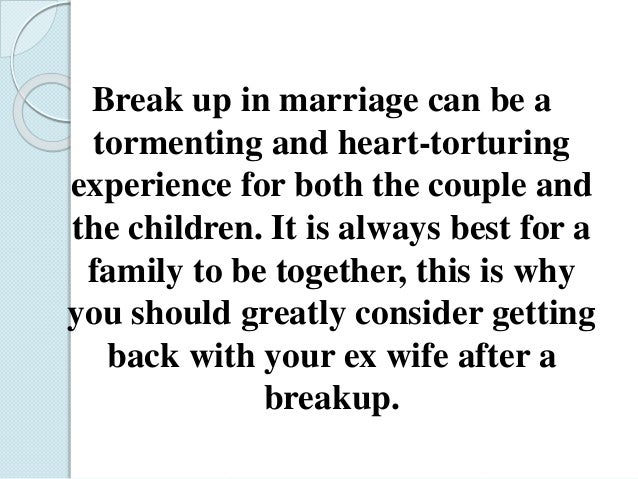 How To Get Back With Your Ex Wife