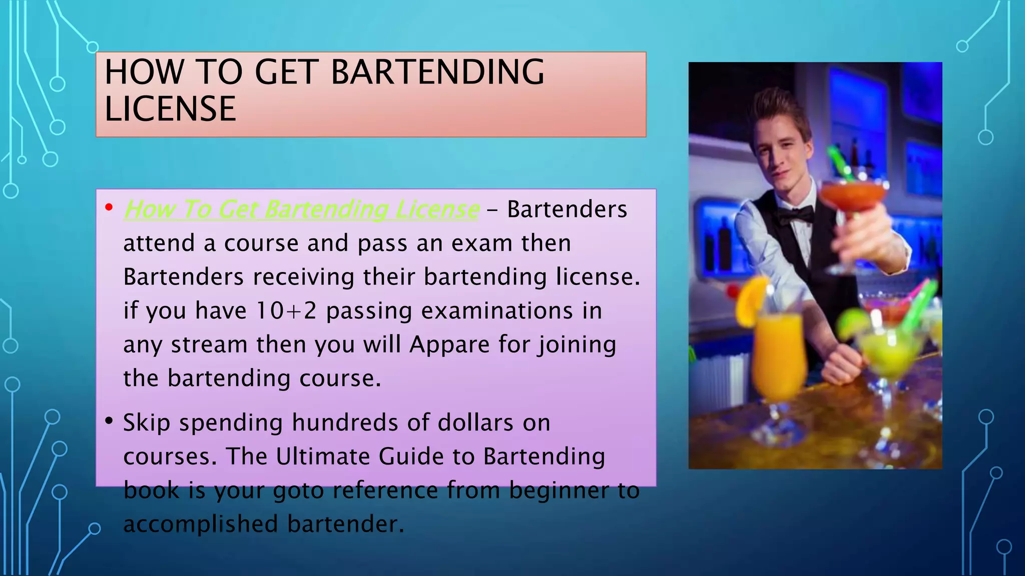 How to get bartending license PPT