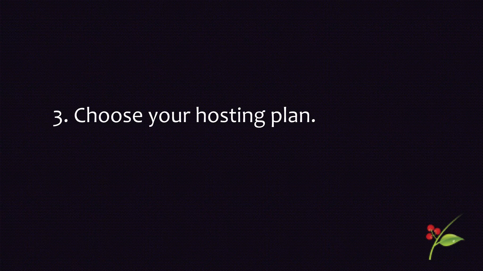 3. Choose your hosting plan.