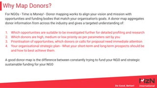 Why Map Donors?
For NGOs - Time is Money! - Donor mapping works to align your vision and mission with
opportunities and fu...