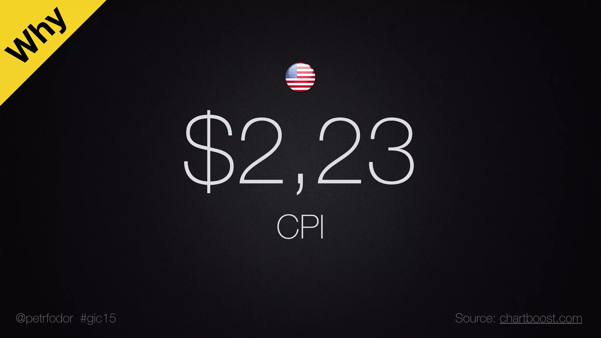 $2,23
CPI
@petrfodor #gic15
W
hy
Source: chartboost.com
 