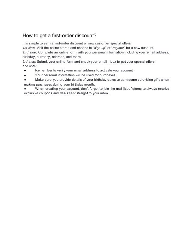 How to get first order discount codes