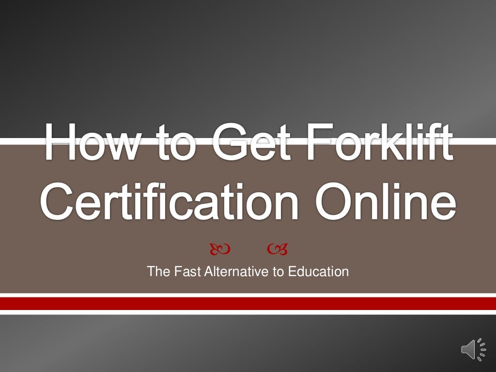 How to get forklift certification online