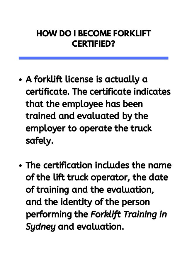 How To Get Forklift Certified Training in Sydney
