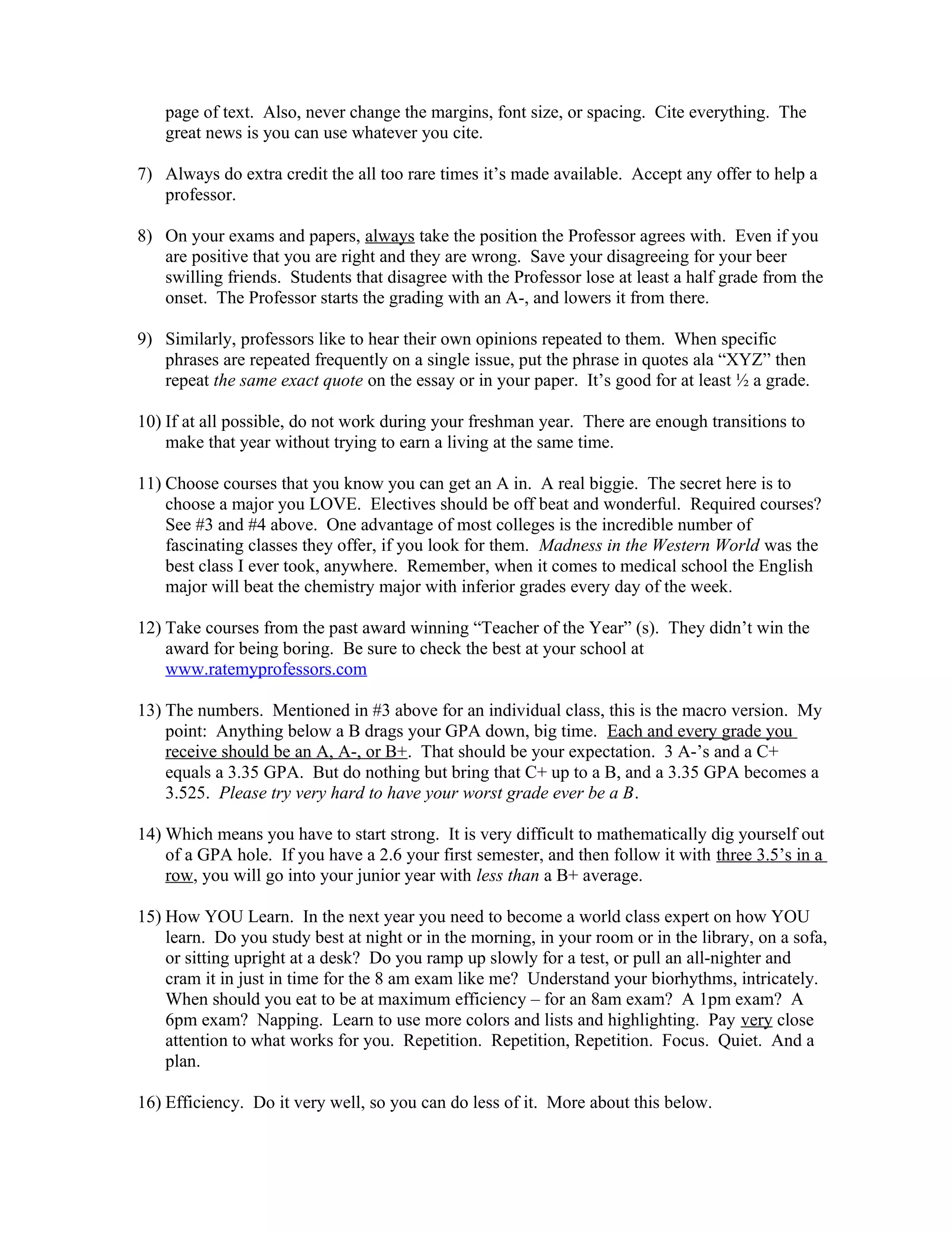 How to Get Good Grades in College | DOC