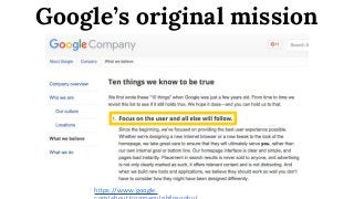 https://www.google.
Google’s original mission
 