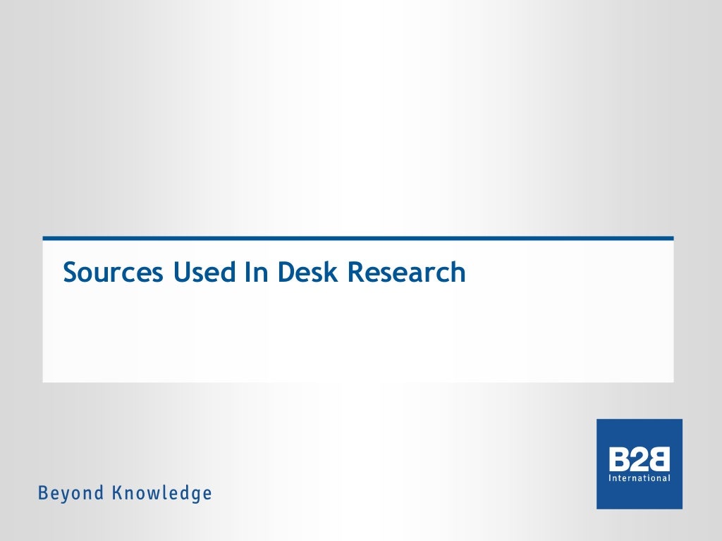 An Introduction To Desk Research