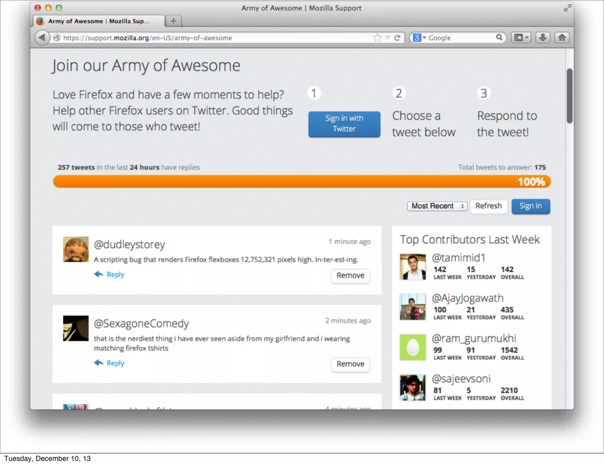 Tuesday, December 10, 13