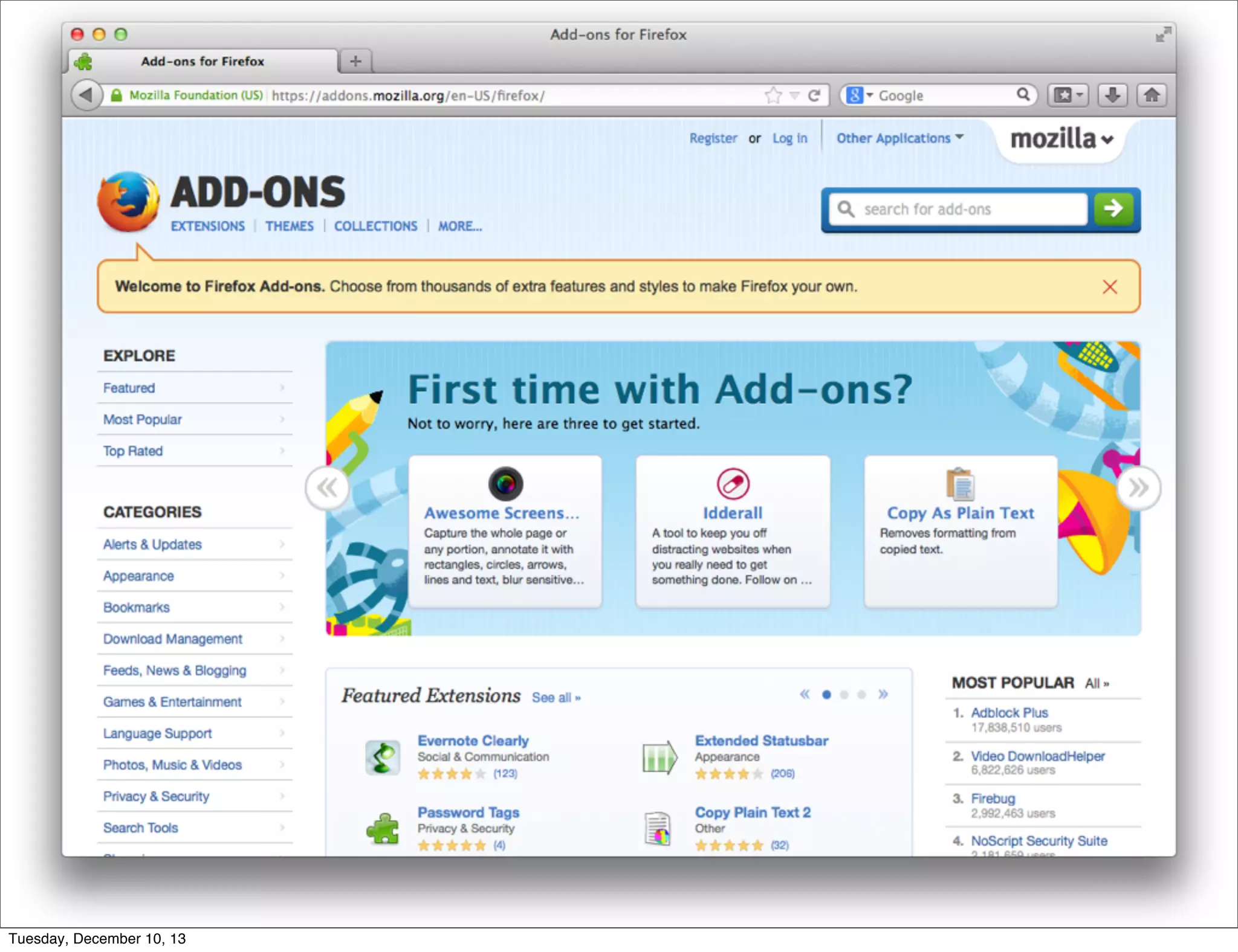 Tuesday, December 10, 13