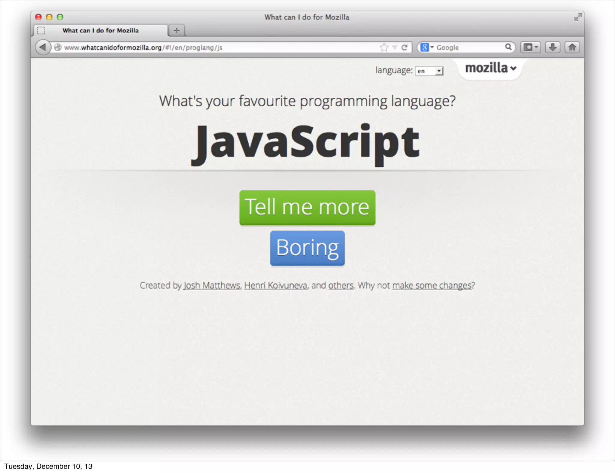 Tuesday, December 10, 13