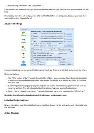 How To Get Maximum Links Per Minute Using GSA Search Engine Ranker In 5  Simple Steps