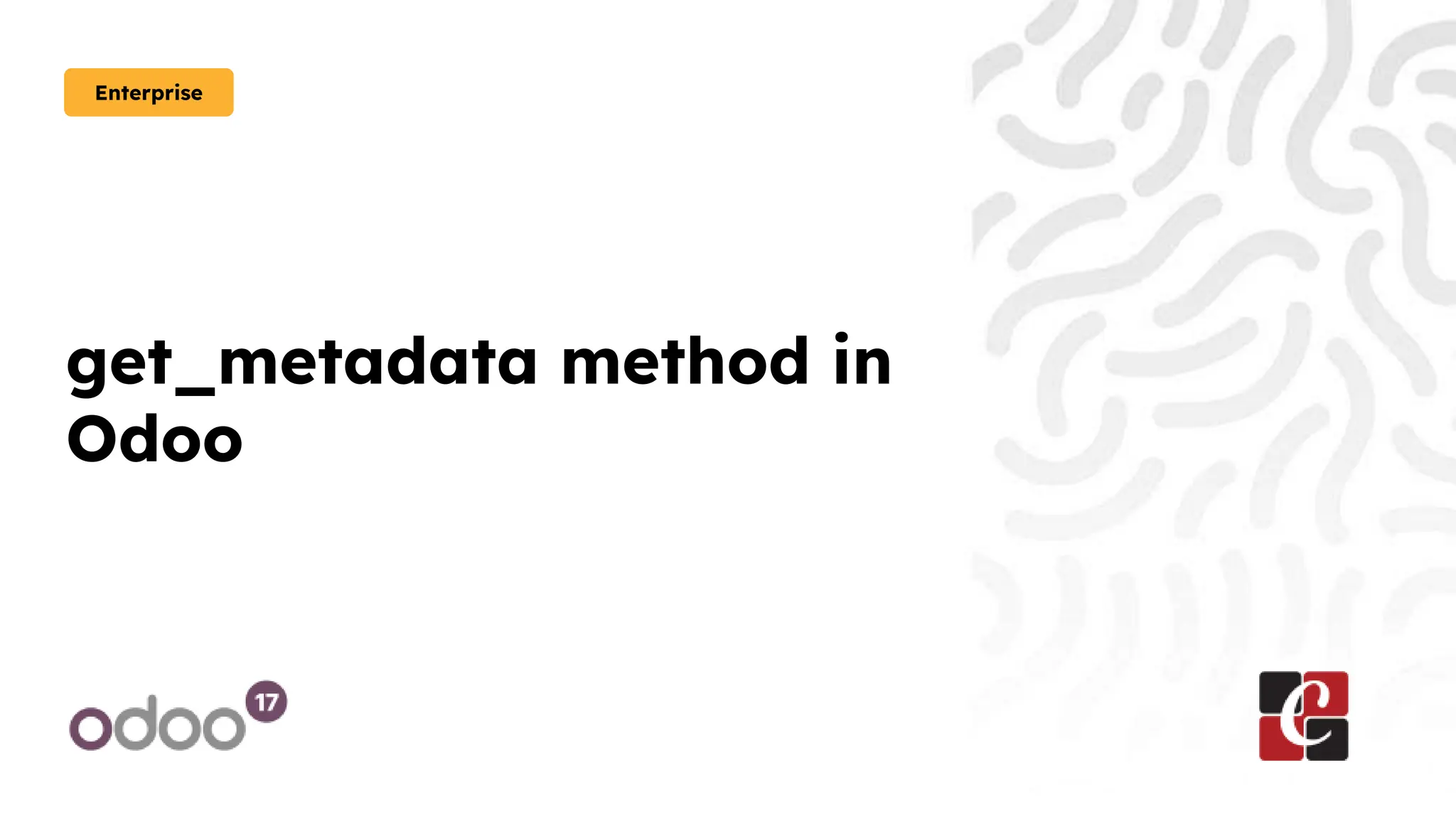 get_metadata method in
Odoo
Enterprise