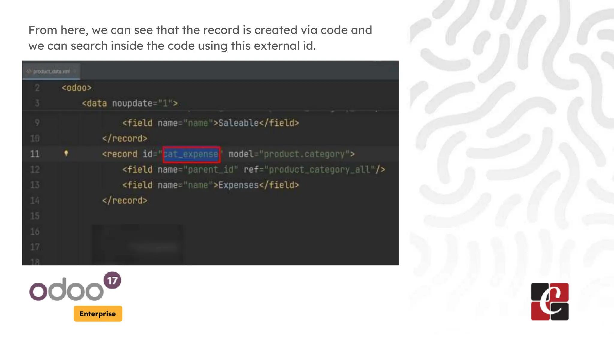 Enterprise
From here, we can see that the record is created via code and
we can search inside the code using this external id.