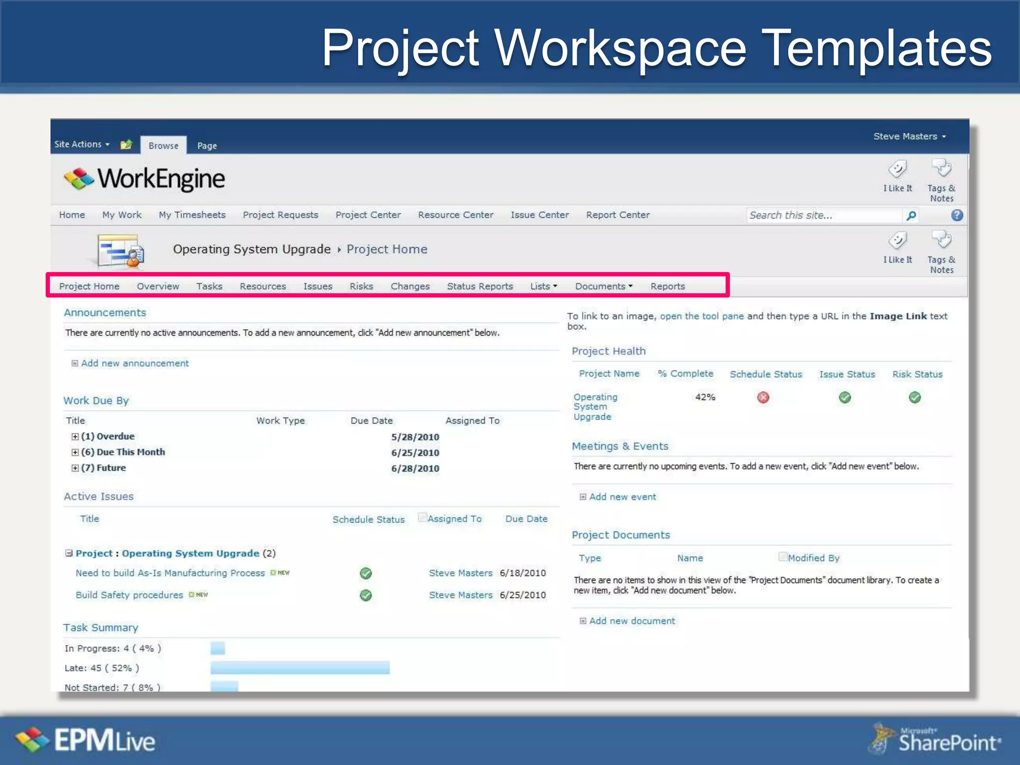 Project Workspace Templates
 