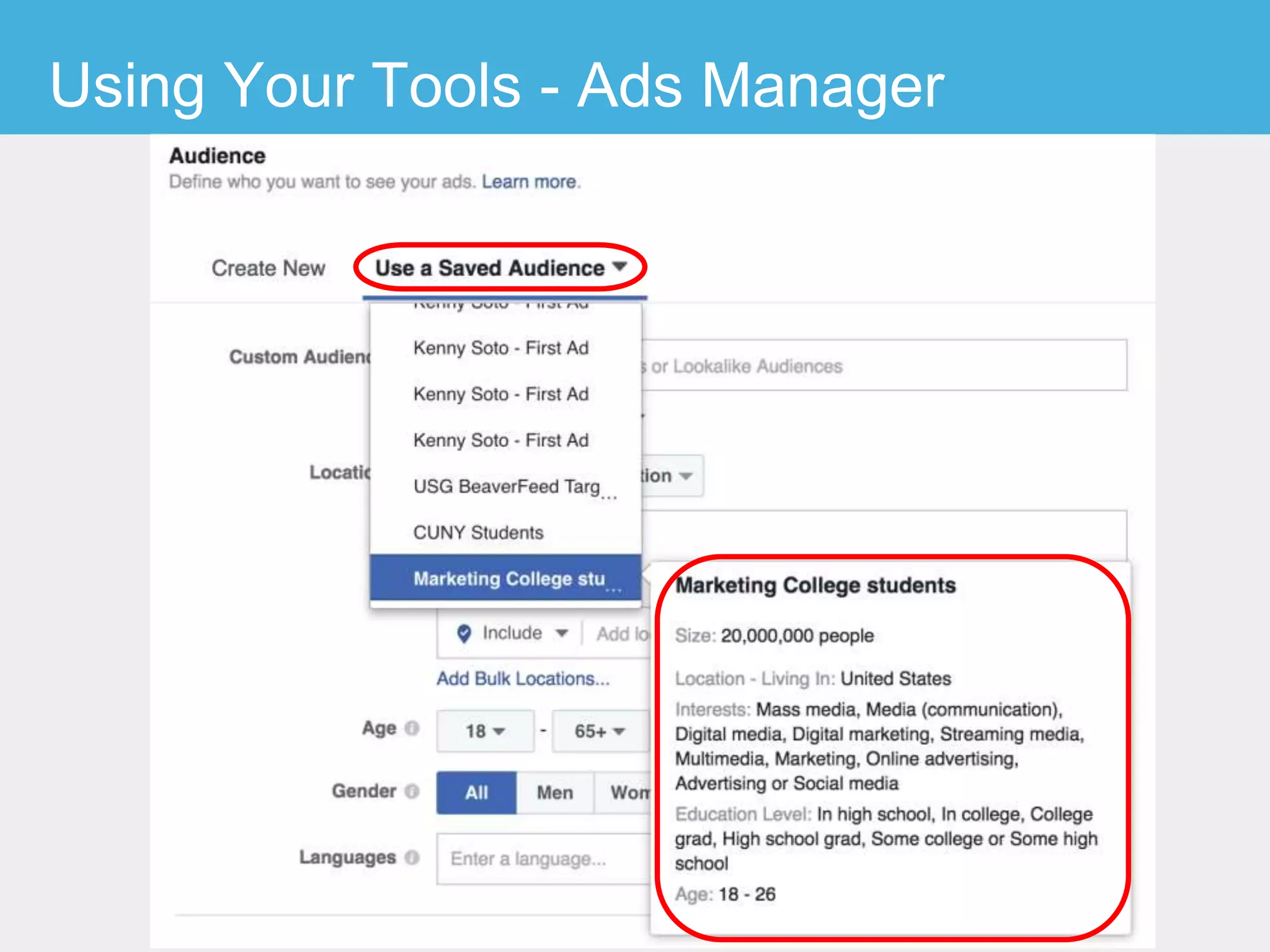 Using Your Tools - Ads Manager
 
