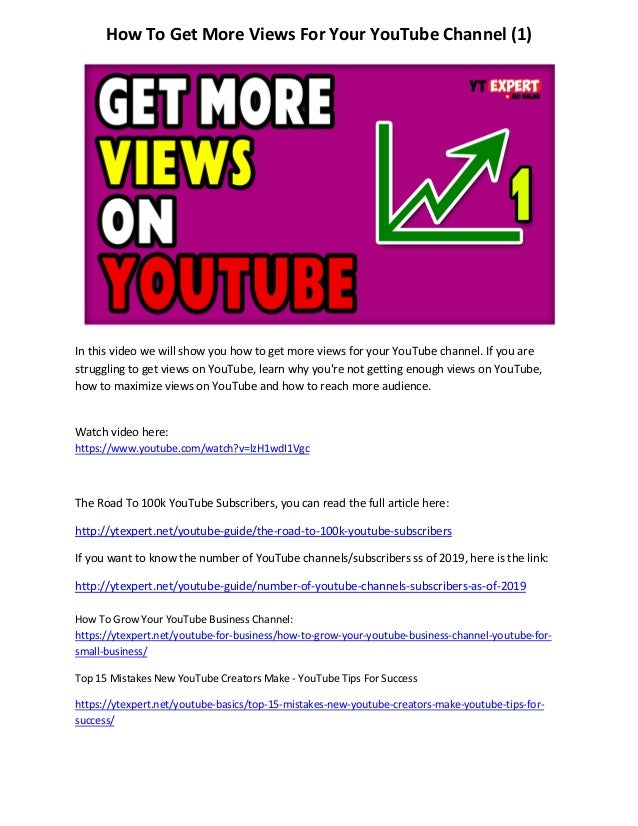 How To Get More Views On Youtube