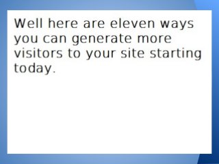 How to Get More Visitors