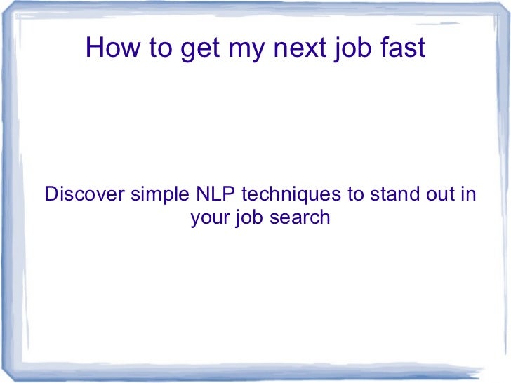 how to get my next job fast pres mynextjob