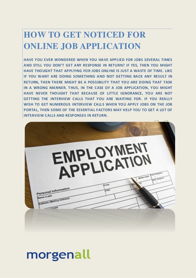 how to get a job application