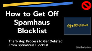 How to Get Off
Spamhaus
Blocklist
The 5-step Process to Get Delisted
From Spamhaus Blocklist
 