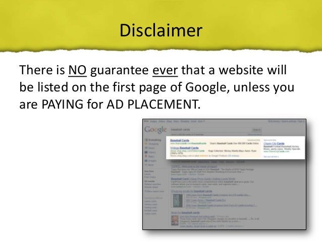 How to get on the first page of google