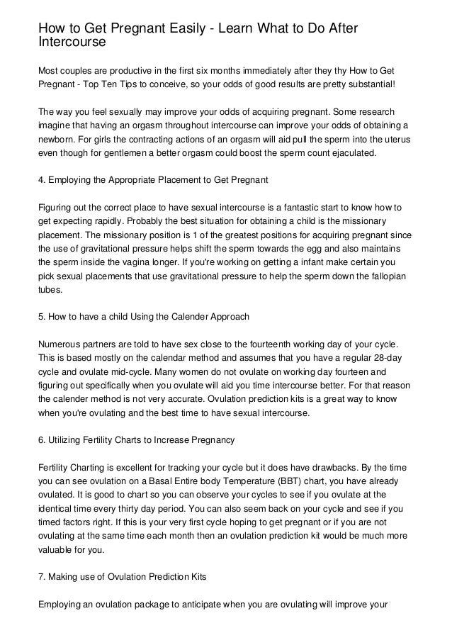 How to Get Pregnant Easily Learn What to Do After