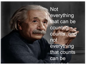 Not
everything
that can be
counted
counts, and
not
everything
that counts
can be
counted
 