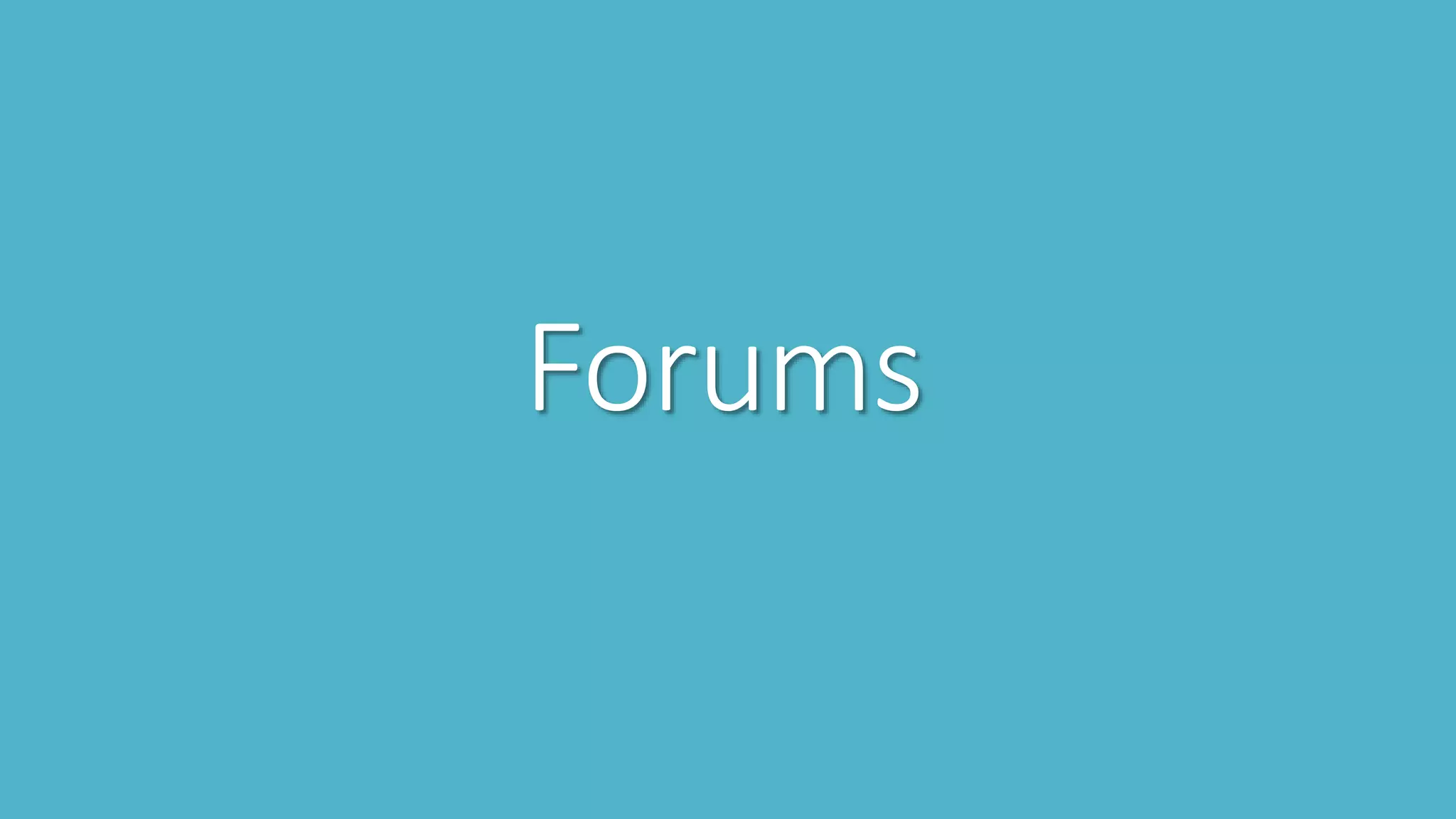 Forums
 