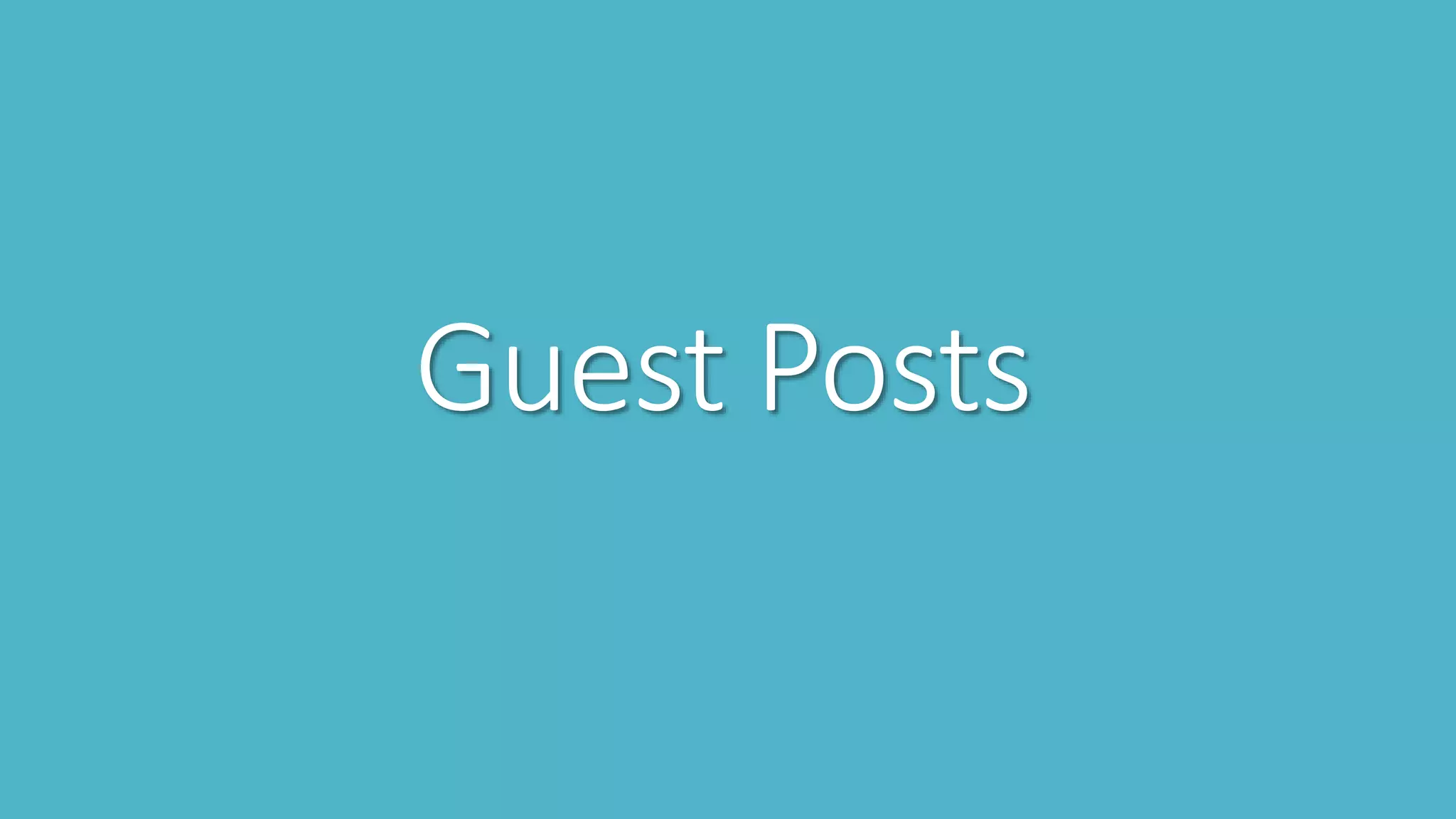 Guest Posts
 