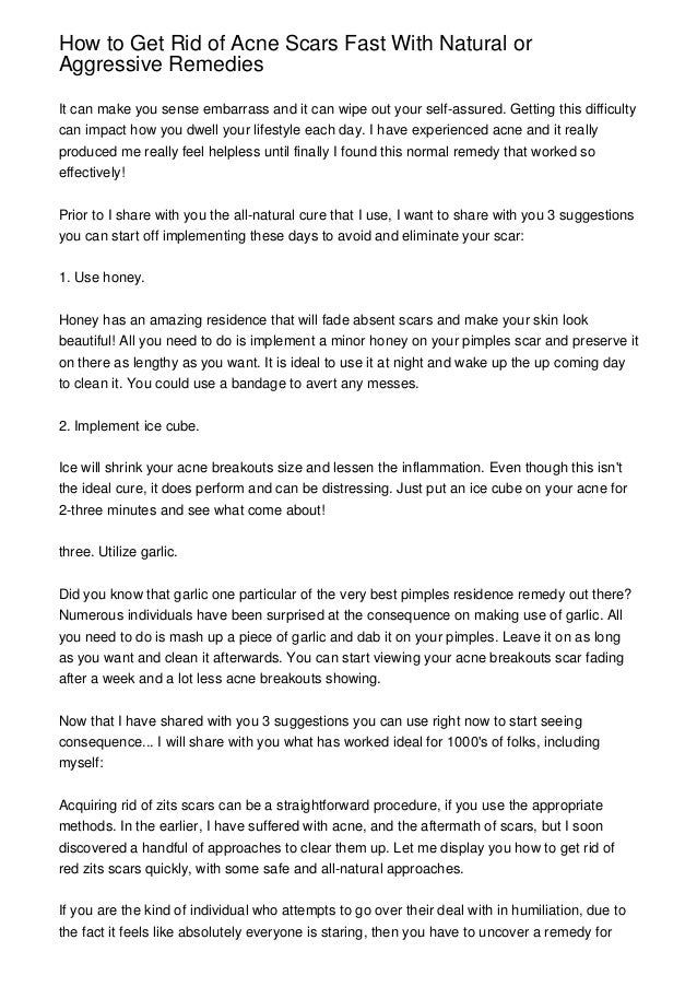 how to get rid of acne scars fast at home