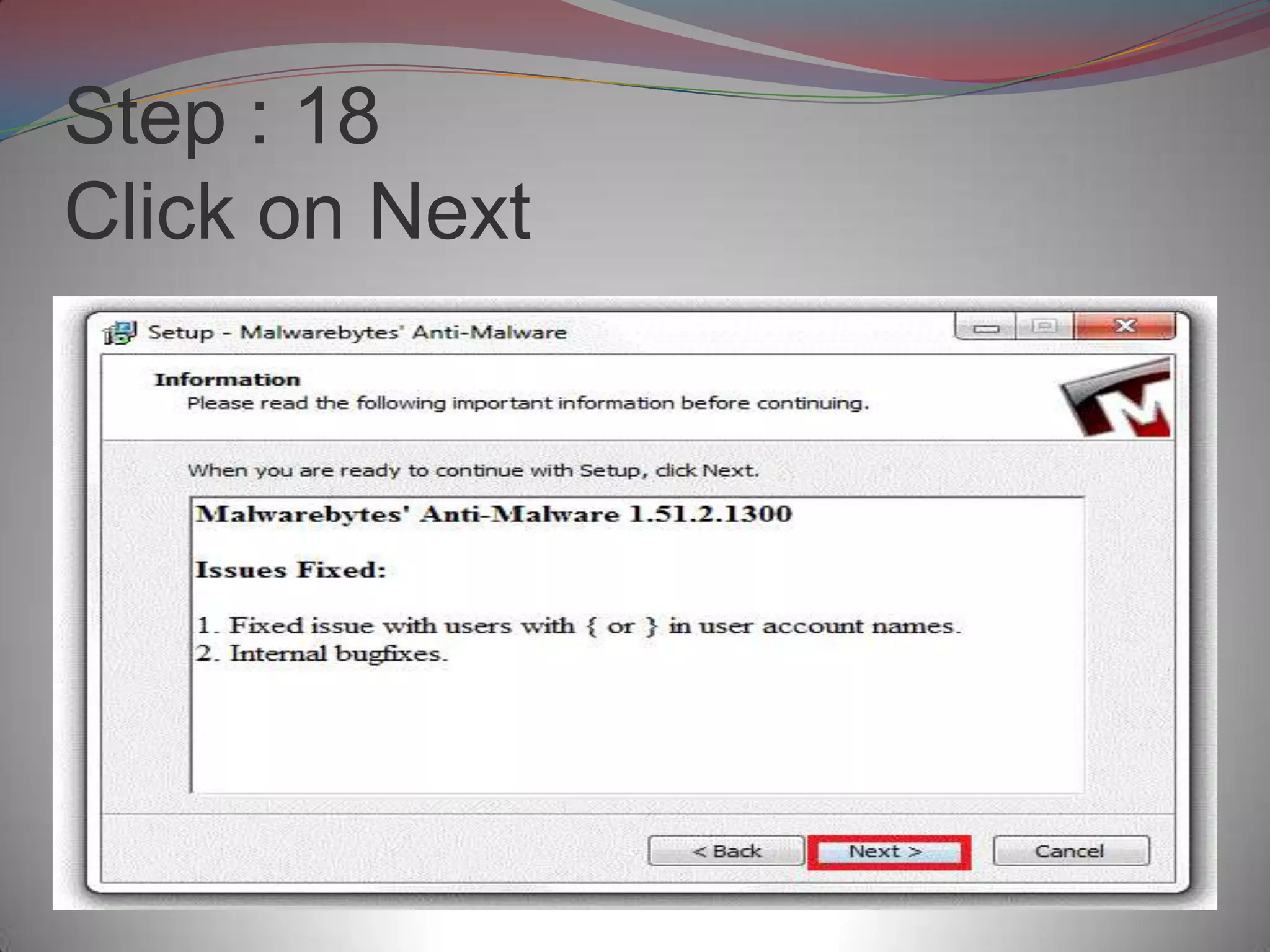 Step : 18
Click on Next
 