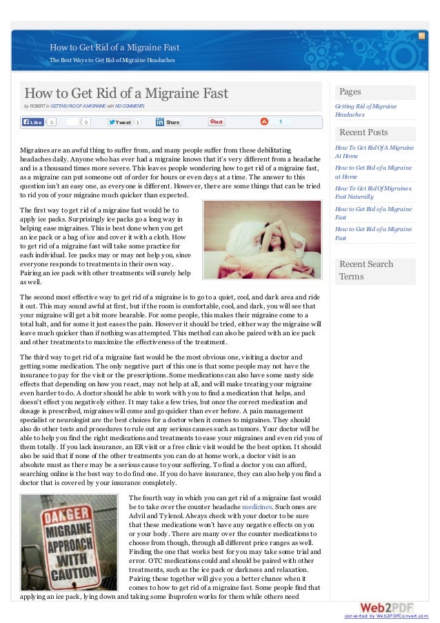 The Best Way on How to Get Rid of a Migraine Fast